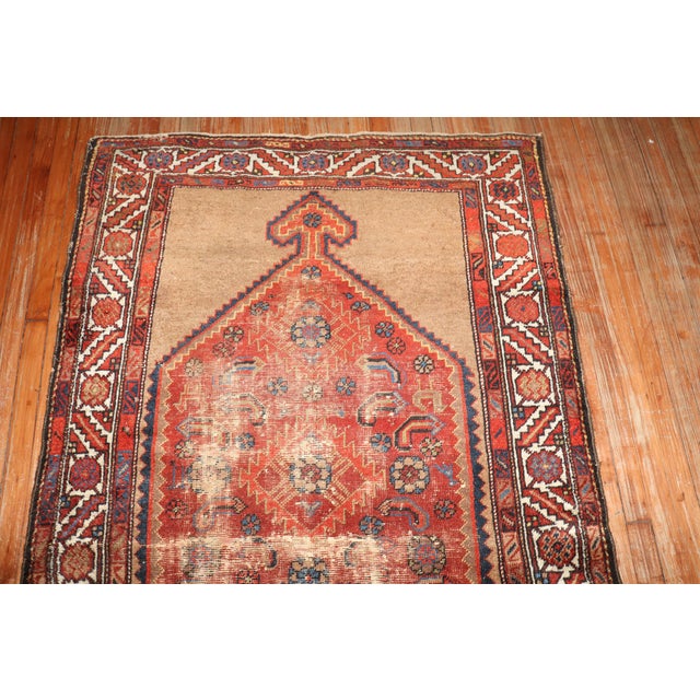 Persian Antique Zabihi Collection Persian Tribal Serab Worn Rug - 4'1" x 6'7" For Sale - Image 3 of 12