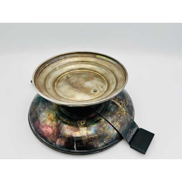 Silver-Plated Attachment Bowl with Black Bakelite Handles For Sale - Image 3 of 7