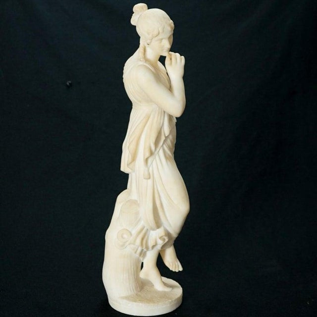 Classical Alabaster Sculpture of a Woman by P. Bazzanti, Florence 19thC For Sale - Image 14 of 18