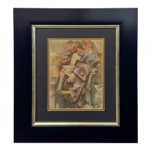 Pablo Picasso Girl With a Mandolin (Fanny Tellier) Color Plate Lithograph Framed 1970's