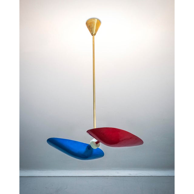 Pendant Lamp attributed to Giuseppe Ostuni for Oluce, 1950s, in Good conditions. Designed 1950 to 1959 This piece is...