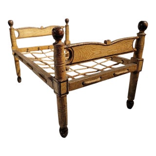 19th Century Original Painted Doll Bed From Pennsylvania For Sale