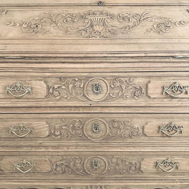 18th Century Country French Louis XVI Transitional Stripped Secretary Desk For Sale - Image 17 of 18