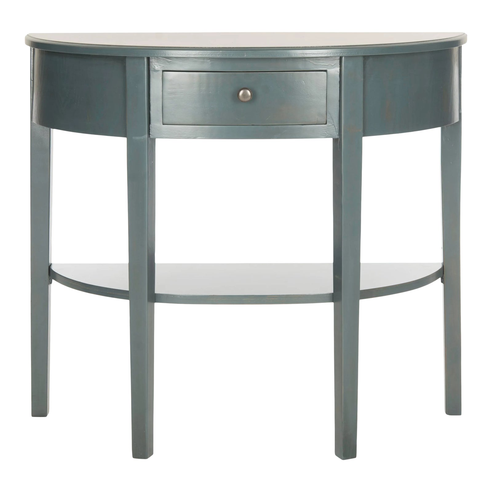 Half Round Console in Steel Teal | Chairish