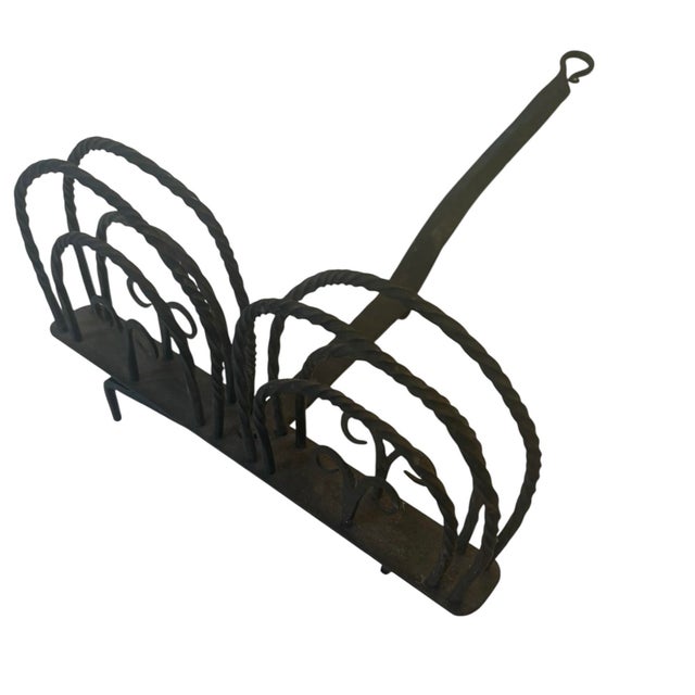American Late 18th Century American Colonial Hand-Forged Wrought Iron Rotary Toaster For Sale - Image 3 of 12