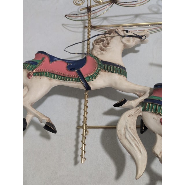 Gold C Jere Carousel Horses Metal Style Wall Sculpture For Sale - Image 8 of 15