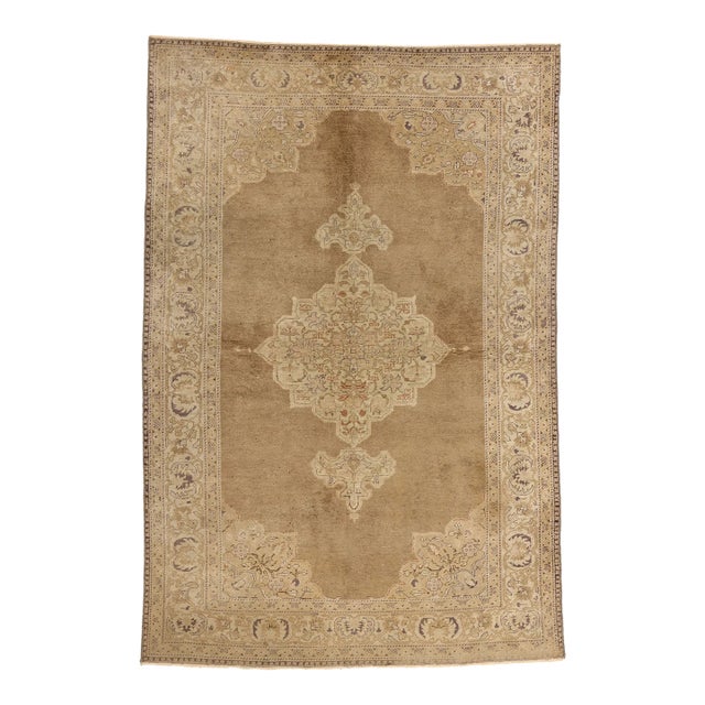 Vintage Turkish Oushak Rug - 04'09 X 07'01 For Sale