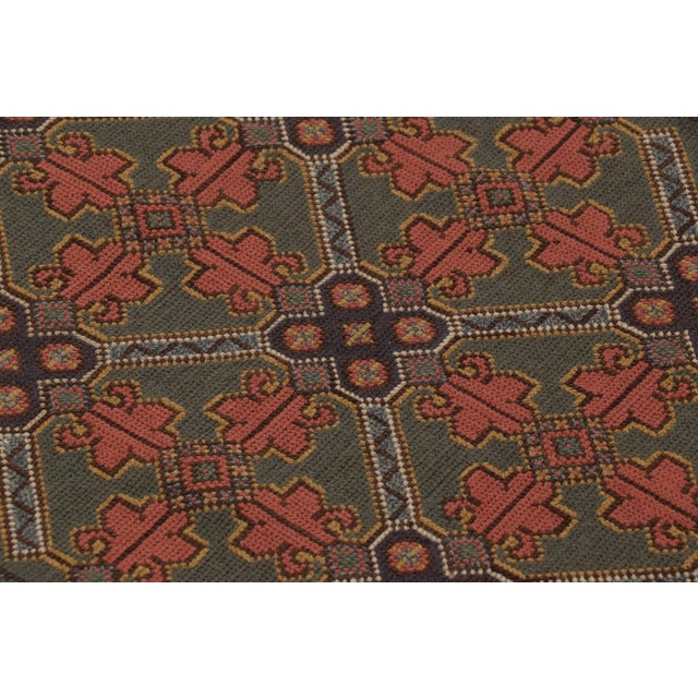 Antique Swedish Folk Tapestry With Geometric Design in Green & Red - Rug & Kilim For Sale In New York - Image 6 of 10