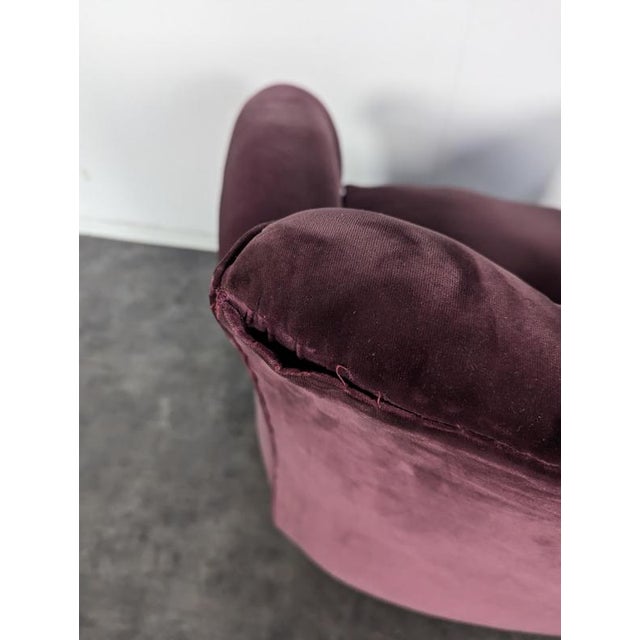 Art Deco Armchair in Aubergine Velvet For Sale - Image 5 of 8