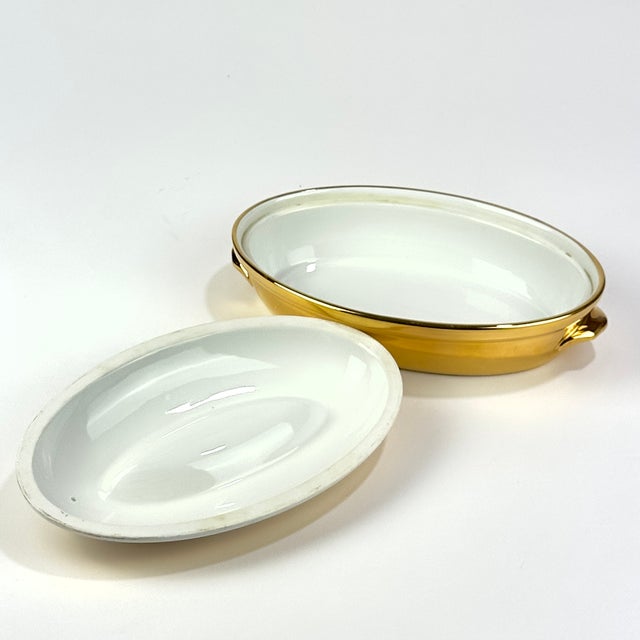 Stunning Vintage Mid-Century Modern Gold Lusterware Covered Casserole Dish by Royal Worcester, Made in England For Sale - Image 13 of 15