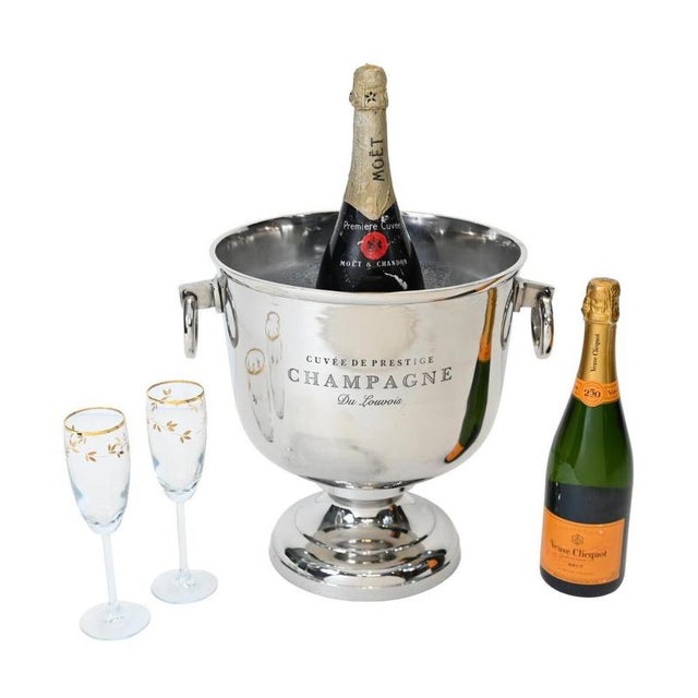 French Silver-Plated Cuvee Champagne Cooler For Sale - Image 10 of 10