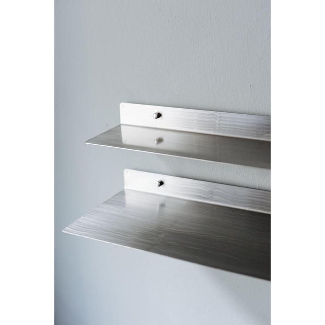 Wall Shelf in Brushed Stainless Steel by Form & Eisen For Sale - Image 6 of 10
