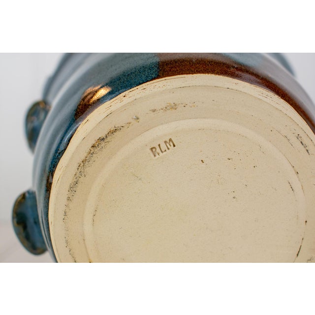 Vintage Whimsical Face Studio Pottery Planter Bowl - Signed RLM For Sale - Image 14 of 15