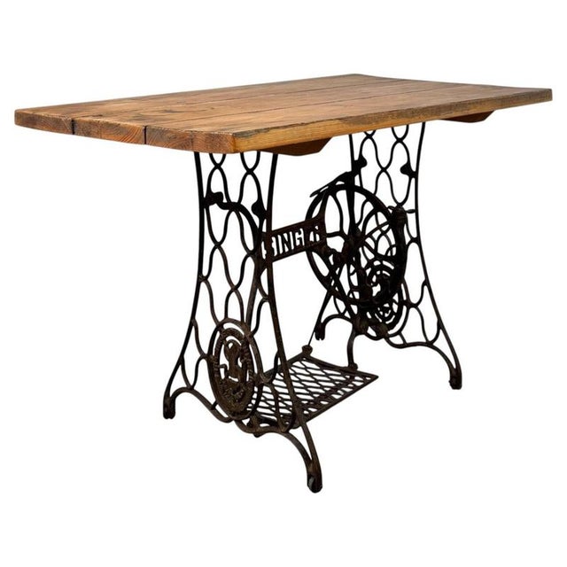 Wood Vintage English Cast Iron Table, 1900s For Sale - Image 7 of 12