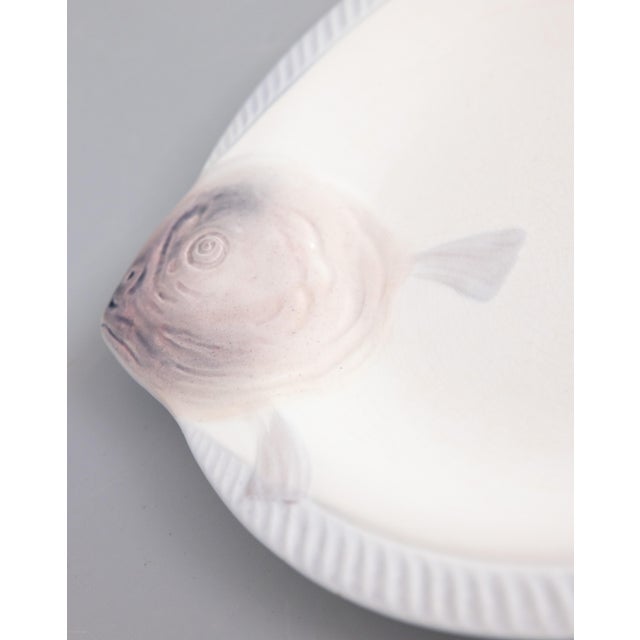 Longwy Art Deco French Longwy Majolica Fish Plate, Circa 1930 For Sale - Image 4 of 6