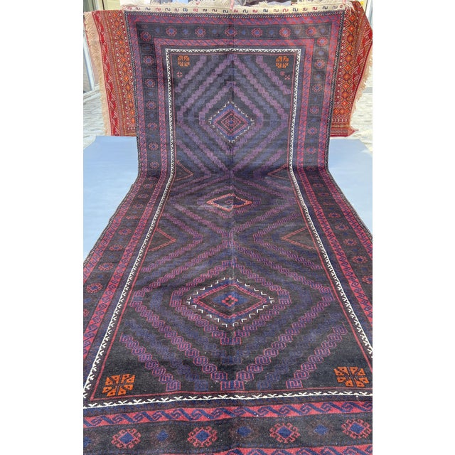 Black Good Quality Herati Baluch Tribal Gallery Runner Rug - 4'6" X 9'0" For Sale - Image 8 of 12