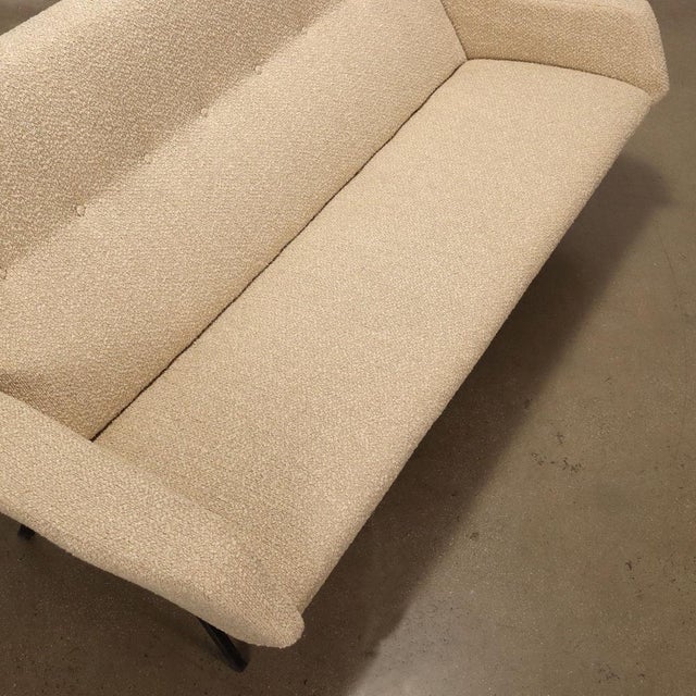 Metal Vintage Sofa in Fabric & Enamelled Metal, 1960s For Sale - Image 7 of 10
