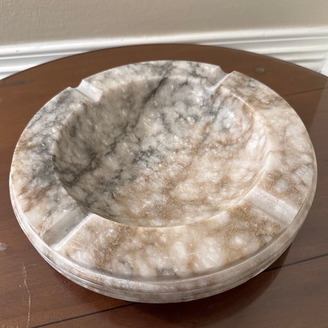 Italian Vintage Hand Carved Italian Marble Ashtray For Sale - Image 3 of 9