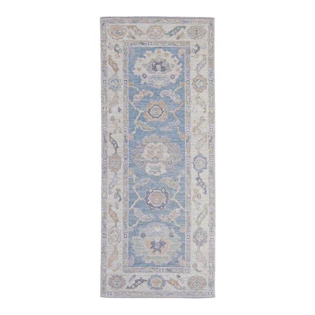 Turkish Oushak Rug 2'6" x 6' For Sale