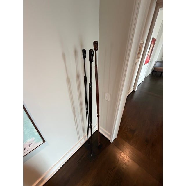 Set of 3 Sculptural Wooden Figures — Organic Modern, Primitive Minimalism For Sale - Image 10 of 10