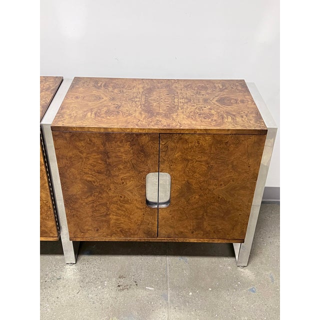 Pace 8.5 Foot Burlwood Credenza by Leon Rosen for Pace Circa 1970s For Sale - Image 4 of 12