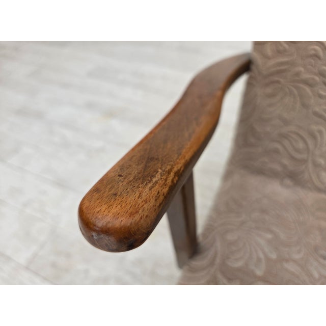 1960s Danish Armchair in Furniture Wool and Beech Wood, 1960s For Sale - Image 5 of 18