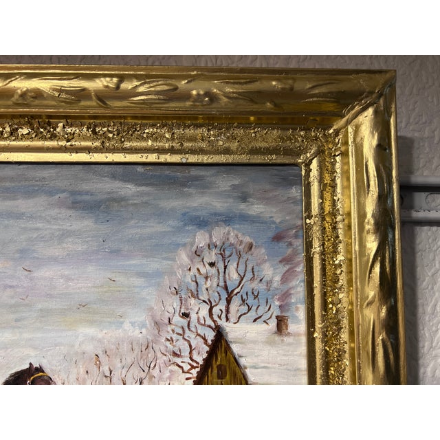 This is an original vintage signed oil painting on canvas by Russian Artist V.Vasilyev. The painting titled "Russian...