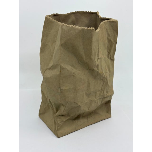 Vintage Pop Art Ceramic Crumbled Paper Bag Statue For Sale - Image 11 of 12