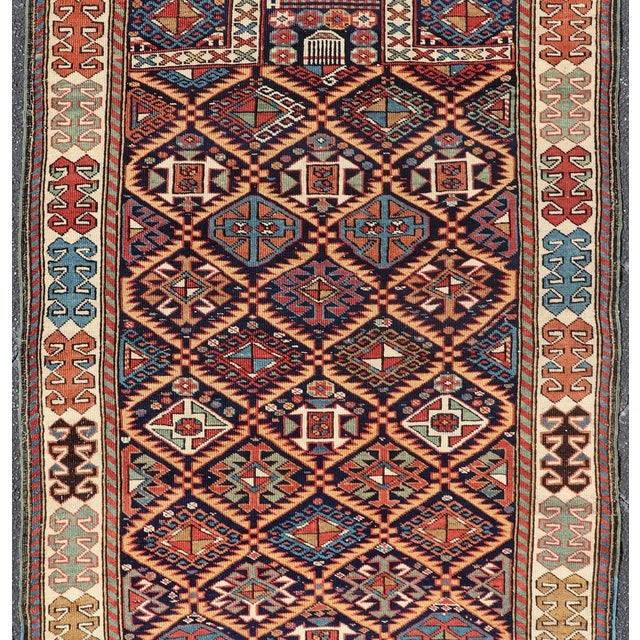 Antique Caucasian Akstafa Rug With Geometric Tribal Lattice Design Pattern For Sale In Atlanta - Image 6 of 13