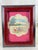 Burgundy Vintage Tropical Burlap Folk Art Gallery Wall, Set of Six Framed Hand-Painted Village Scenes For Sale - Image 8 of 12