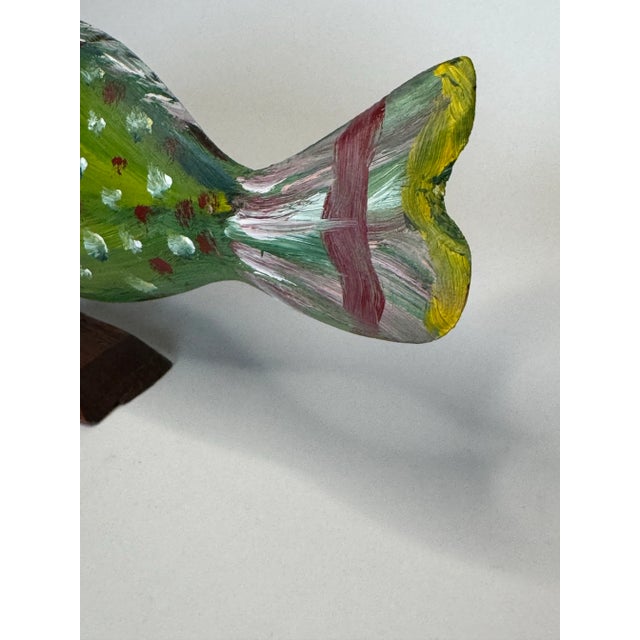 Coastal Sculpted Wood Hand Painted Tropical Fish Figurine For Sale In Houston - Image 6 of 12