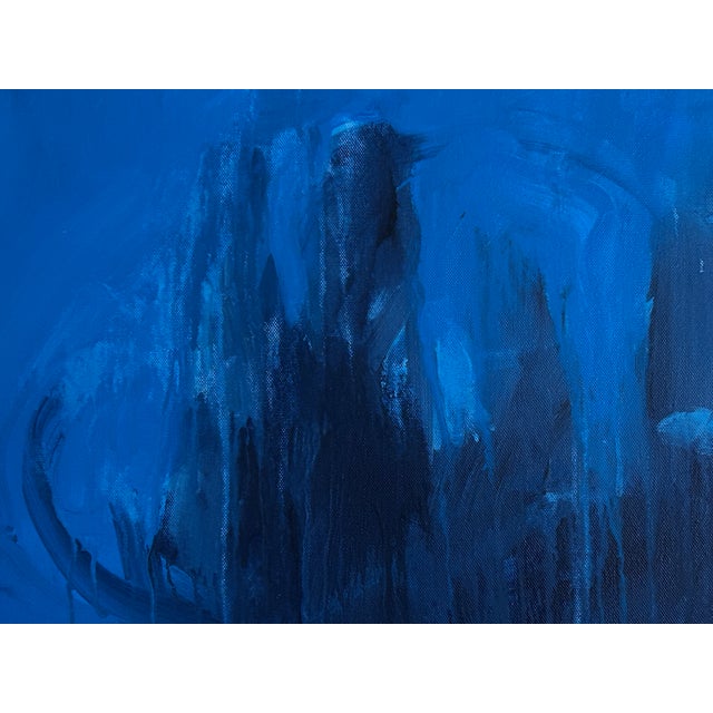 2020s Blue Fusion, Contemporary Framed Abstract Acrylic Painting by Stephen Remick For Sale - Image 5 of 12