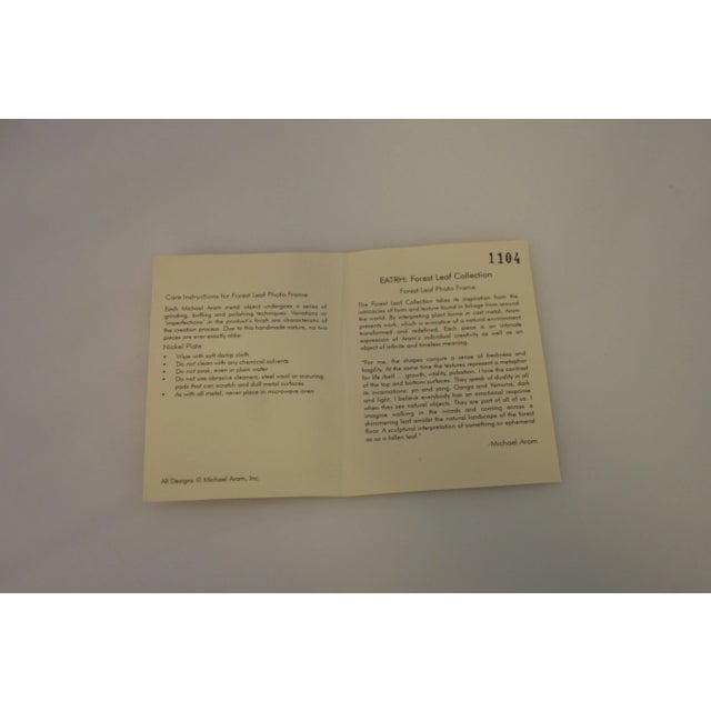 Vintage Michael Aram Handcrafted Forest Leaf Collection 5 X 7 Nickel Photo Frame For Sale - Image 11 of 11