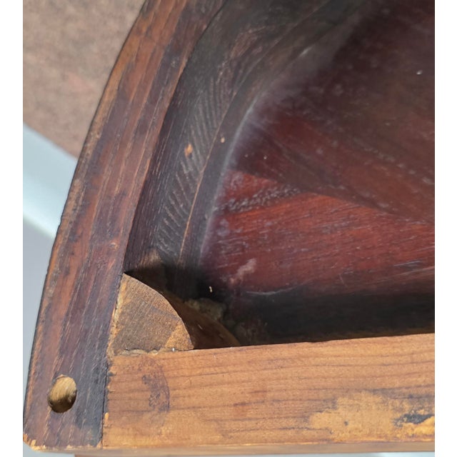 American Federal Inlaid Mahogany Wall-Mounted Demi-Lune Pier Table With Radiating Fan Inlay and Stringing, Circa 1800 For Sale - Image 11 of 18