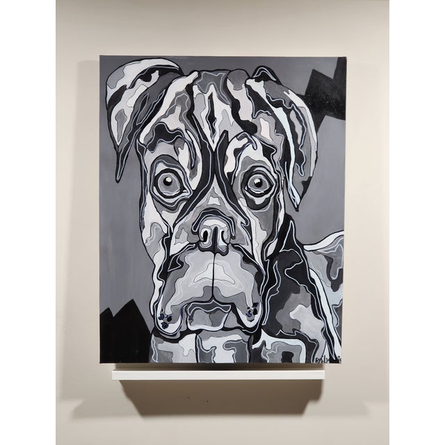 “The Bad Boxer” – Original Contemporary Acrylic Painting by Emily Cawley For Sale - Image 4 of 5