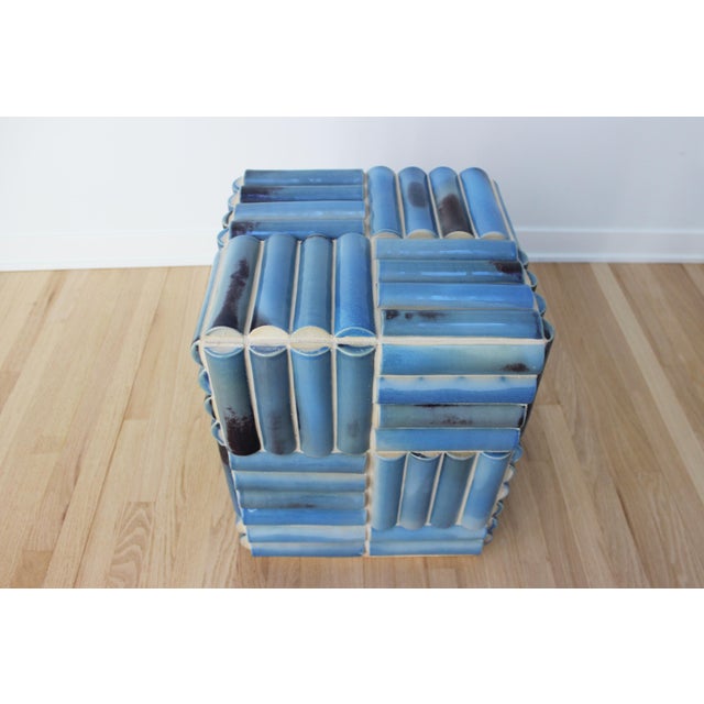 Art Deco The Sculptural Half-Moon Lofa Reclaimed Tile Table For Sale - Image 3 of 9