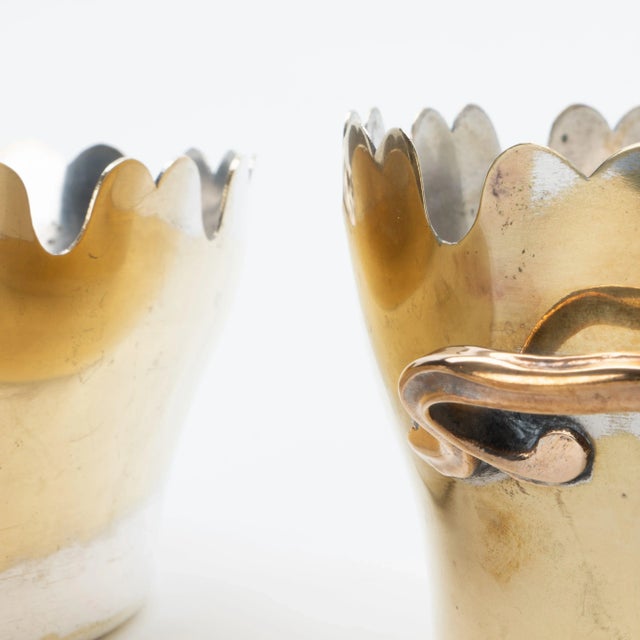 Pair of French Silvered Brass Verrière Wine Rinsers (1700's) For Sale - Image 4 of 10