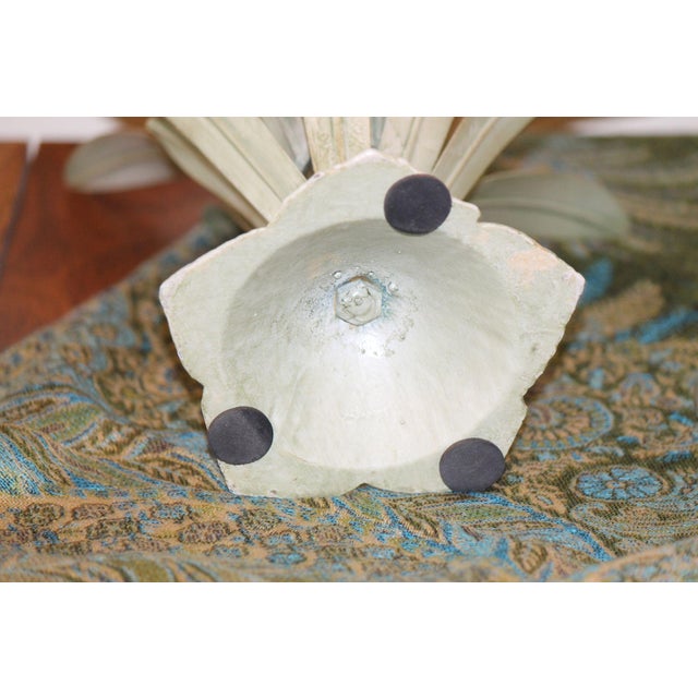 Metal Rare, Vintage Italian Tole Metal Tulip Vase, W/ Center Glass Vase Insert For Sale - Image 7 of 7