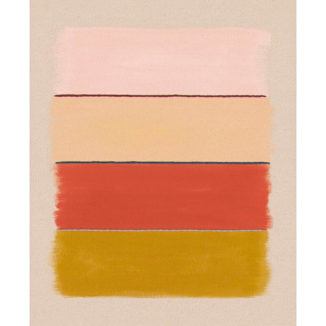 Abstract Stripes Fine Art Print, Pink, Gold, Mustard Yellow, 30 X 24 Unframed Print For Sale