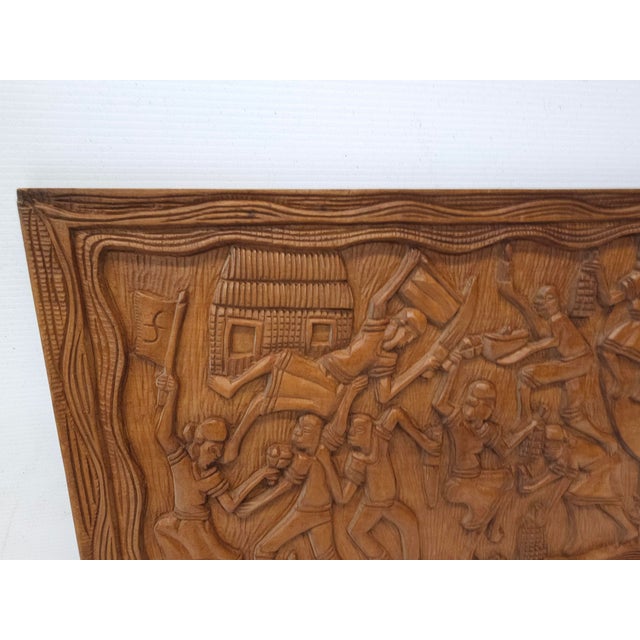 Wood Decorative Fine Carved Wood Wall Panel For Sale - Image 7 of 9