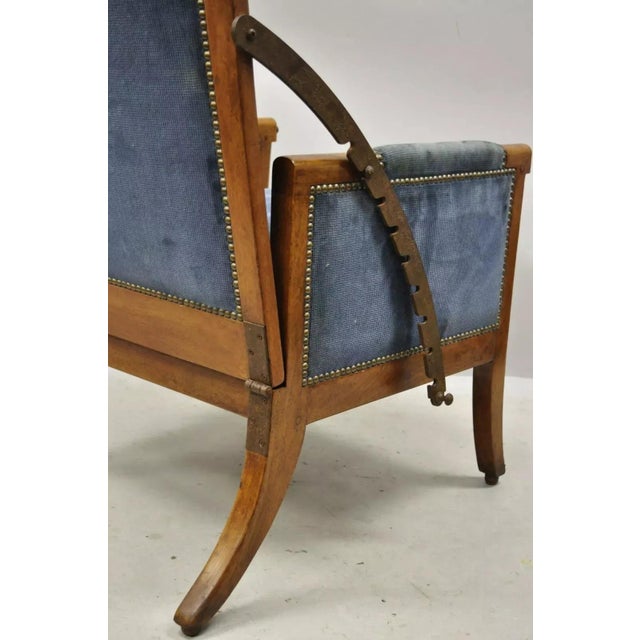 19th Century Italian Biedermeier Mahogany Reclining Lounge Chair With Cast Iron Hardware For Sale - Image 10 of 12