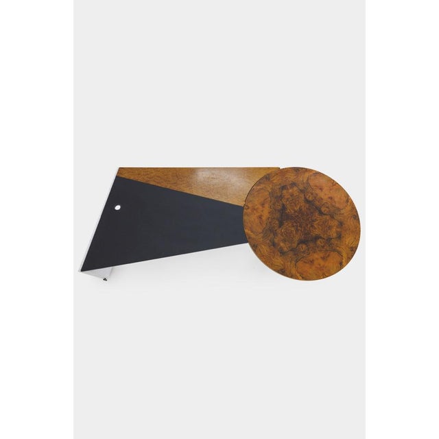 Desk in Carrara Marble & Burl Wood, Italy, 1980s, in Restored conditions. Designed 1970 to 1979