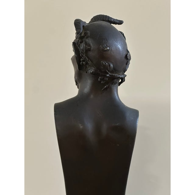Sculpture Depicting a Satyr, 19th Century, Bronze on Marble Base For Sale - Image 10 of 12