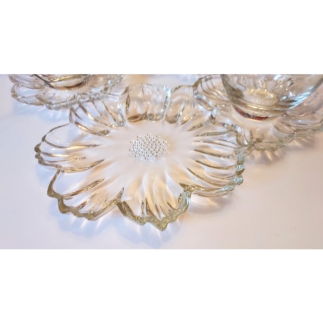 Shabby Chic Vintage Glass Flower Snack Sets- 8 Pieces For Sale - Image 3 of 6