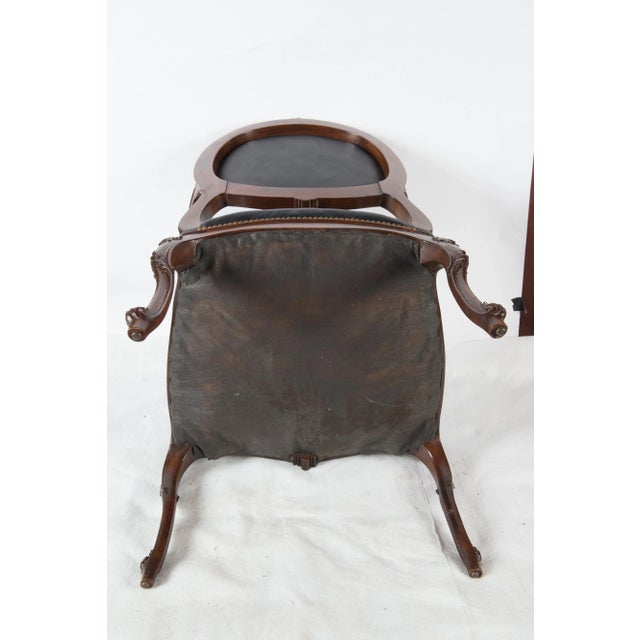 French Black Leather Armchair For Sale - Image 10 of 13