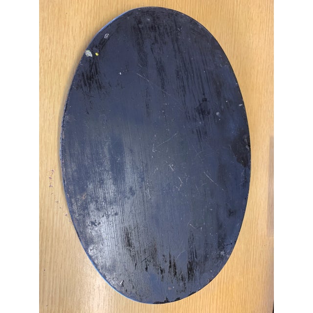 Antique Toleware Black Tray With Painted Rose For Sale - Image 4 of 5