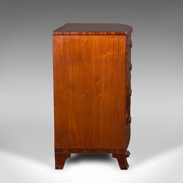 1860's Large Antique Bow Front Chest of Drawers For Sale - Image 4 of 12