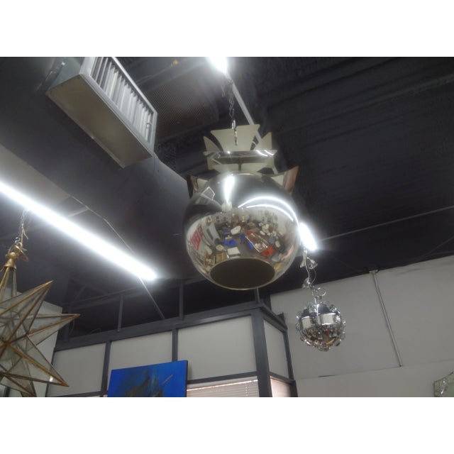 1970s Italian Modern Chrome and Glass Lantern For Sale In Houston - Image 6 of 12