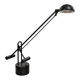 Vintage Black Counterbalance Adjustable Halogen Desk Lamp – Postmodern Industrial For Sale