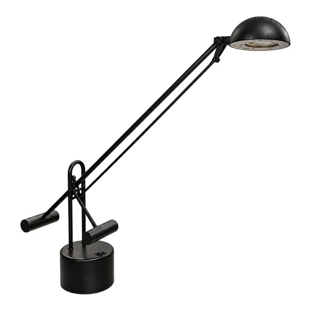 Vintage Black Counterbalance Adjustable Halogen Desk Lamp – Postmodern Industrial For Sale